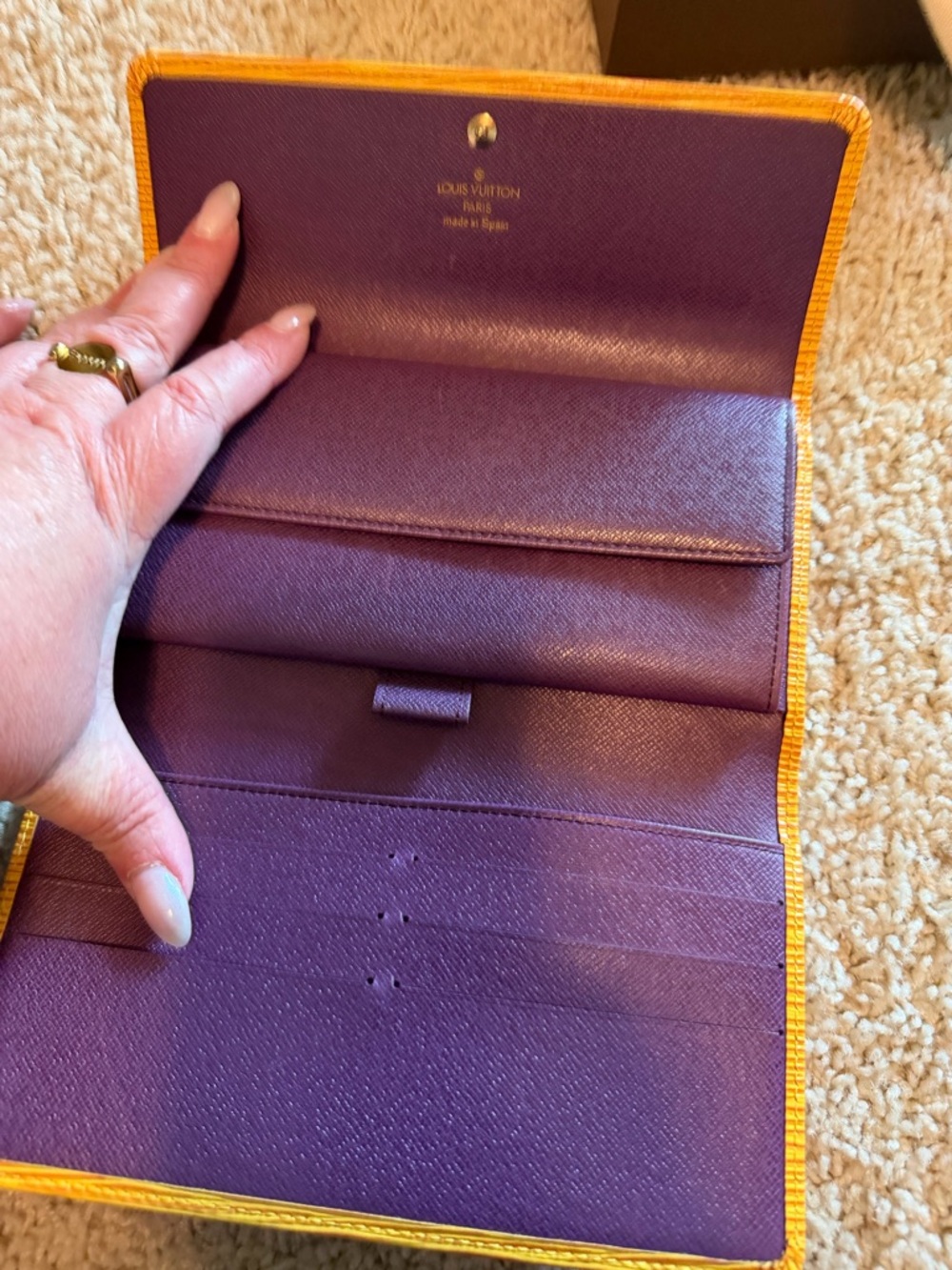 Louis Vuitton Yellow Textured Epi Leather Wallet - Picture 2 of 5